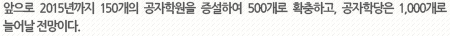 앞으로 2015년까지 150개의 공자학원을 증설하여 500개로 확충하고, 공자학당은 1,000개로 늘어날 전망이다.